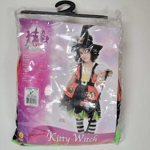 Halloween Costume Children's Kitty Witch Medium 5-7 Years #881210 Dress And Hat